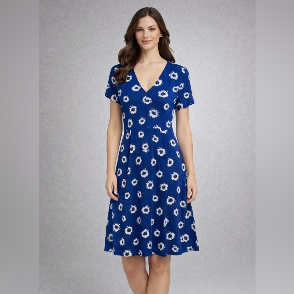 GAP Navy Dress with White Floral Design